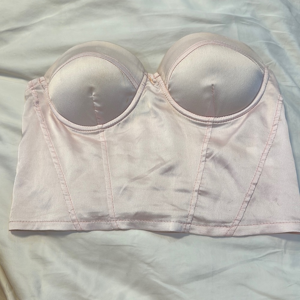 Princess Polly strapless silk pink top sz 4